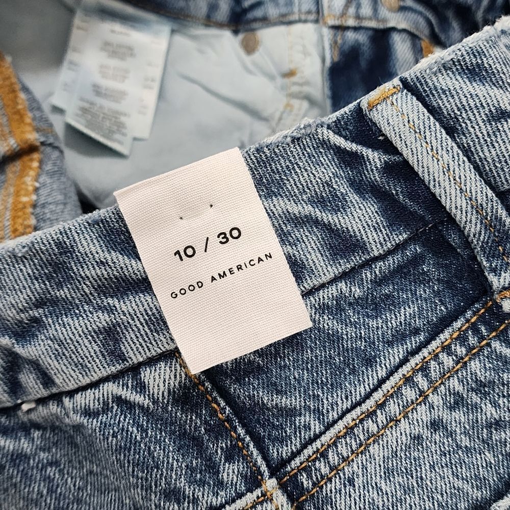 Good American 6, 10, 14, 18 Good 90s Duster High Rise Straight Leg Jeans Blue950 - Picture 15 of 16